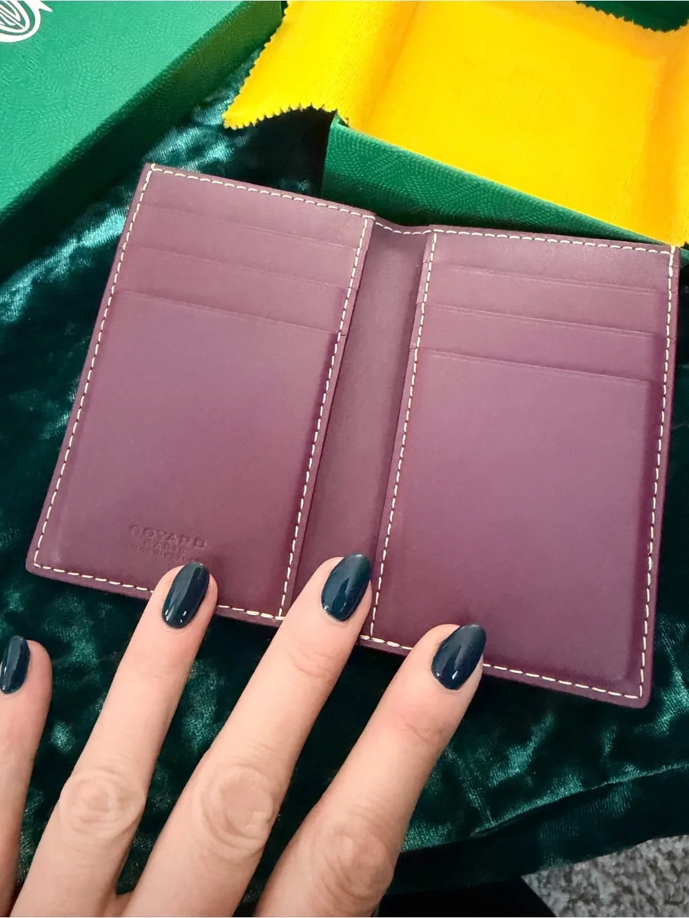 Goyard St. Pierre Card Wallet Burgundy